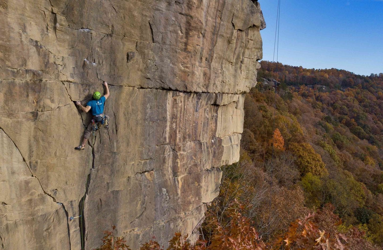 Man bouldering alone